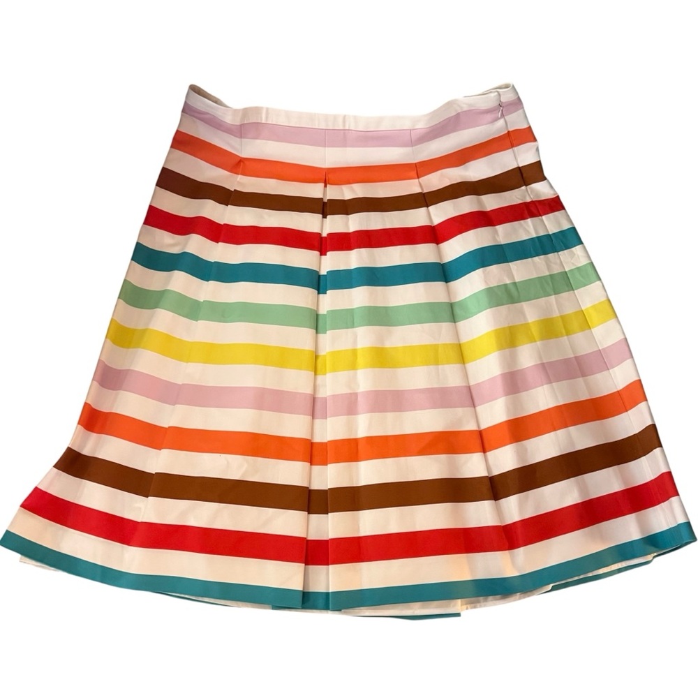 Carlisle Collection Multi Color Striped Pleated A-line Midi Skirt NWT Size 18